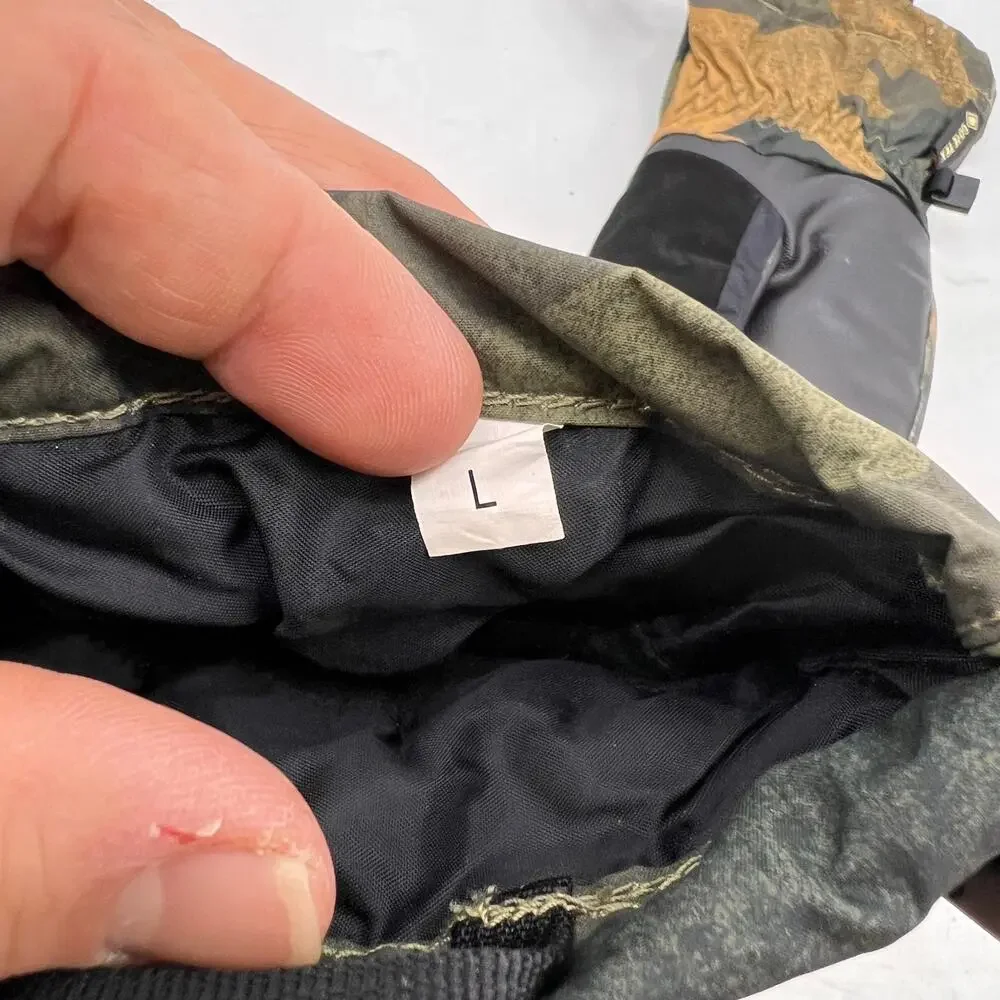 The North Face Mittens Youth L Large Montana Ski Goretex Camo Waterproof Snow